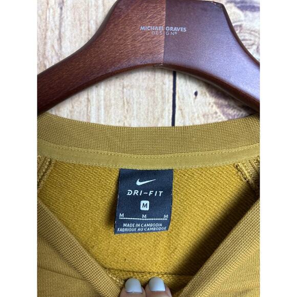 Nike Crewneck Pullover Shoulder Cutouts Sweatshirt Golden Brown Women's Size M - Picture 3 of 7